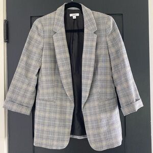 Women's Bar III Plaid Suit Jacket Black Yellow Sz S